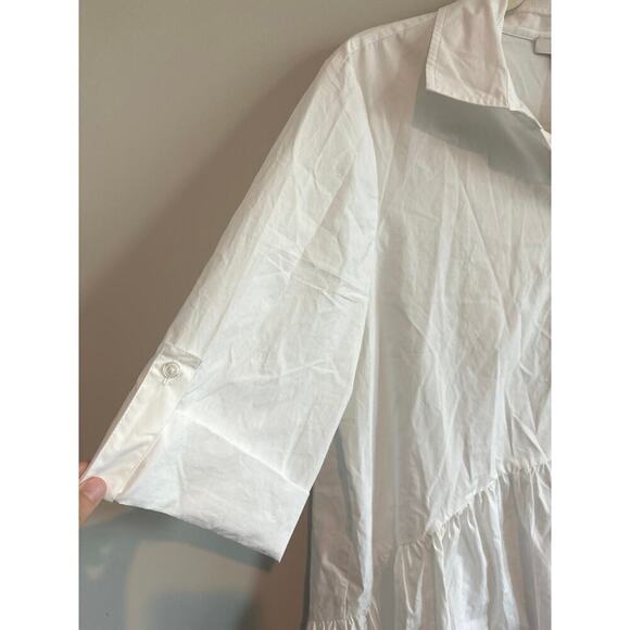 NWT Madewell Button-Front Mini Shirtdress in Poplin White Size Medium - Picture 7 of 8